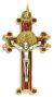 St Benedict Rosary Crucifix (Red Enamel Scroll Design) – 1 5/8
