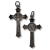 Miraculous Medal Flared Edge Crucifix, Gun Metal - 1.5 Inch   (Minimum quantity purchase is 1)