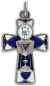   JHS / Chalice Cross with Blue and White Enamel Accents - 1 1/4