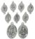 Seven Sorrows Devotional Medals Parts Set - pkg of 8 -This devotional set has NO CENTER 