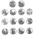  Stations of the Cross Plaque Set - Round 1-1/8 inch  (Minimum qty. purchase is 1)  