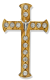 Stations of the Cross Olivewood Crucifix with Metal Image Plaques – 6 3/4”, Made in Italy   (Minimum quantity purchase is 1)