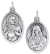 Sacred Heart of Jesus Medal 1” Oval Silver Oxidized – Immaculate Heart of Mary on Back – Made in Italy *  (Minimum quantity purchase is 3)