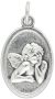  Guardian Angel / Cherub Angel Medal - Silver Oxidized Die Cast - 1