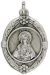 Sacred Heart of Jesus Medal 1 1/4” Oval Silver Oxidized – Floral Border – Made in Italy - Closeout Sale * (Minimum quantity purchase is 2)