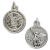 St Michael Patriotic Medal 3/4” Round Silver Oxidized – Proud to Be an American on Back – Made in Italy *  (Minimum quantity purchase is 2)
