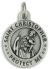 St Christopher Patriotic Medal 3/4” Round Silver Oxidized – Proud to Be an American on Back – Made in Italy Closeout Sale *  (Minimum quantity purchase is 2)