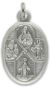  4 - Way Cross / Pray For Us Medal - Italian Silver OX 1 inch   (Minimum quantity purchase is 2)