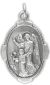 Guardian Angel / Pray for Us Medal - Unique Oval Shape - 1 inch (Minimum quantity purchase is 2)