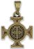 St Benedict Byzantine Cross Medal, Antique Gold - 5/8