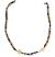 Rosary Necklace with 6mm Tiger Eye Beads and Gold Tone Miraculous Medal and Cross Charms - 21