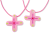  Shining Star Cross Pendants with Pink Cord - 25
