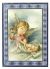  Angel with Child Icon with Silver and Gold Foil on Wood - 5 1/2