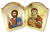 Christ the Ruler / Virgin and Child Byzantine Style Arched Icon - 8 x 5 3/4
