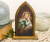 St Joseph Tabletop Arched Wood Icon with Color Image - 5.25 x 3.75
