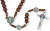  St Benedict Rosary Necklace with 6mm Brown Wood Beads - 16