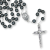 Miraculous Medal Rosary with Hematite 8mm Beads – Silver Tone, 21.5