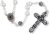 Rosary with 6mm White Beads and Our Lady of Fatima Relic Center - 18
