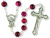 Pink / Purple and Black Murano Style Glass Bead Rosary  - 21