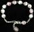   Light Pink and White Ceramic Bead, Linked Rosary Bracelet - 8