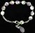 Purple and White Ceramic Bead, Linked Rosary Bracelet - 8