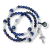Triple Wrap Stretch Bracelet with 6mm Sodalite Gemstone Beads and Crucifix Charm  *  (Minimum quantity purchase is 1)