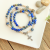 Triple Wrap Stretch Bracelet with 6mm Emperor Jasper Blue Stone Beads and Crucifix Charm *  (Minimum quantity purchase is 1)