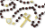   Our Lady of Medjugorje Wood Bead Rosary with Relic Center - 20 3/4