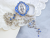 Miraculous Medal Metal Rosary (4mm Rosebud Beads & Blue Enamel Accents) with Keepsake Case – Made in Italy  (Minimum quantity purchase is 1)