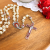 Miraculous Medal Rosary (8mm Ivory Baroque Pearl Beads & Red Enamel) – Made in Italy  (Minimum quantity purchase is 1)