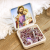 St Joseph Rosary – 9mm Purple Marbled Oval Glass Beads with Gift Box, Made in Italy