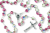  Pink and White 8mm Ceramic Bead Rosary with Our Lady of Fatima Center  - 20