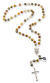 Rosary with 8mm Semi Precious Crazy Lace Agate Beads and Miraculous Medal Center - 20