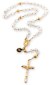 Clear Crystal 6x8mm Faceted Bead Rosary and Gold Plated Accent Beads - 18.5