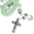Mint Green Opaque Glass 8mm Bead Rosary with Miraculous Medal Centerpiece – Silver Tone, 21
