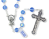   Blue AB Tin Cut Crystal Rosary, 8 mm Beads - 21