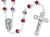 AB Deep Red Capped Bead Linked Rosary - 26
