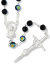 AB Black 7mm Glass Bead Rosary - 20 1/2