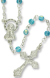  AB Aqua Blue (December) 4mm Glass Bead Rosary - 16