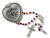 Rosary with 6mm Red Beads and Heart Rosary Box