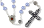  Rosary with 6mm Perwinkle Beads and Our Lady of Fatima Relic Center - 18" (Minimum quantity purchase is 1) 