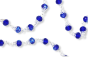 AB Royal Blue Reflective Capped Bead Linked Rosary - 26" Made in Italy  (Minimum qty. purchase is 1)
