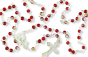 AB Ruby Red (July) 4mm Glass Bead Rosary - 16"  (Minimum quantity purchase is 1)