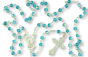  AB Aqua Blue (December) 4mm Glass Bead Rosary - 16"    (Minimum quantity purchase is 1)