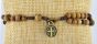 St Benedict Rosary Bracelet with Brown Wood Beads   (Minimum quantity purchase is 1)