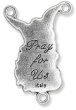St Michael Rosary Center – 1-1/8" Silhouette Silver Oxidized, Made in Italy *  (Minimum quantity purchase is 2) 