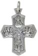 Catholic Emergency 4-Way Cross Medal - 1 1/16" Silver Oxidized, Made in Italy *    (Minimum quantity purchase is 2)