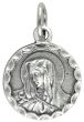 Our Lady of Sorrows Scalloped Border - 5/8" Round Silver Oxidized, Made in Italy  * (Minimum quantity purchase is 2)