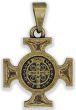 St Benedict Byzantine Cross Medal, Antique Gold - 5/8"  (Minimum quantity purchase is 2)