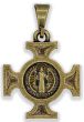 St Benedict Byzantine Cross Medal, Antique Gold - 5/8"  (Minimum quantity purchase is 2)